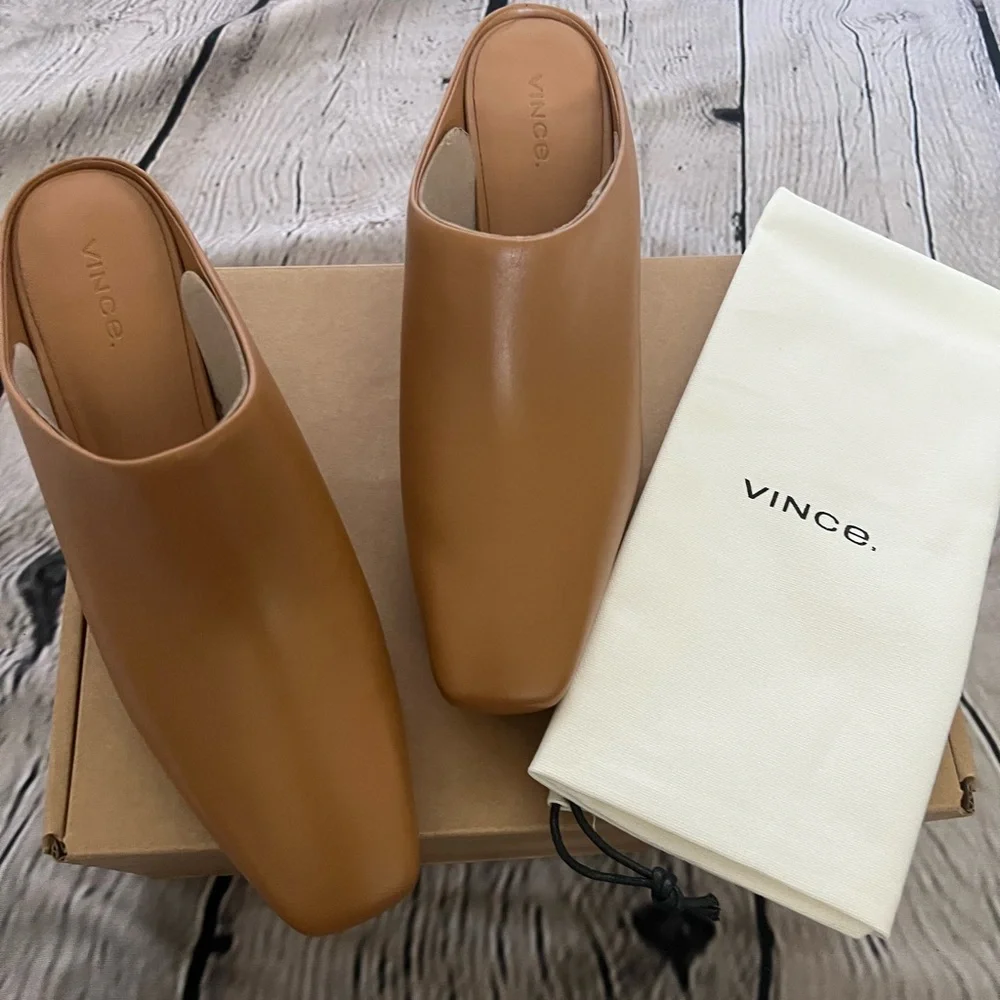 Vince Benita Womens Leather Slip On Wedge Heels